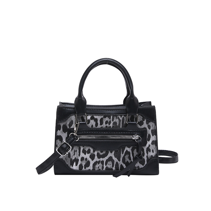 Bolso de hombro exterior simple textura casual primavera 2025 nueva moda coreana estampado leopardo bolso de mochila cuadrado