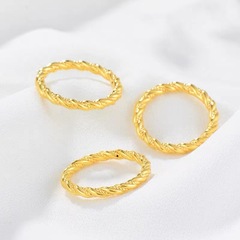 New Simple Solid Gold Braid Ring for Women, Durable and Colorfast, Fashion Closed Finger Tail Ring, Gift for Girls