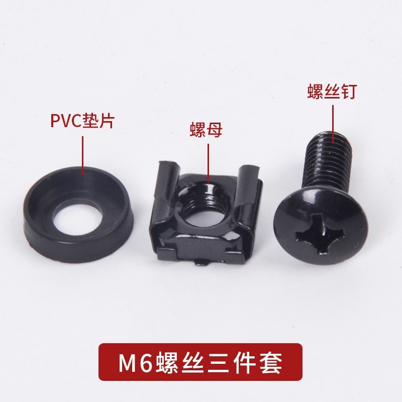 厂家现货 卡式螺母M6配塑料黑圈皇冠钉6*16外贸出口