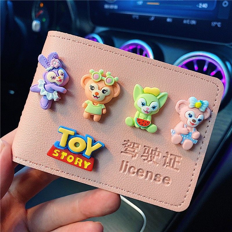Driver's License Protective Cover Girl's Advanced Sense Cute Card Cover Strawberry Bear Driving License Two-in-One Driving License