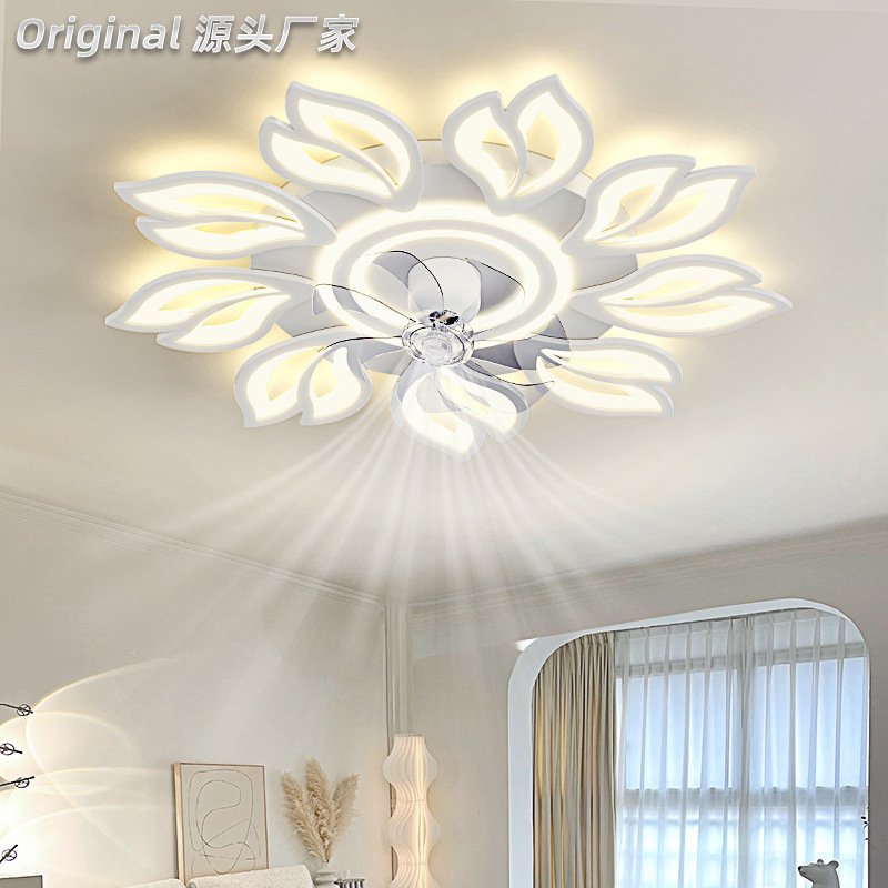 2024 nuevo estilo moderno y simple lámpara de ventilador de sala de estar nórdica creativa hogar dormitorio estudio sala de lámparas de ventilador