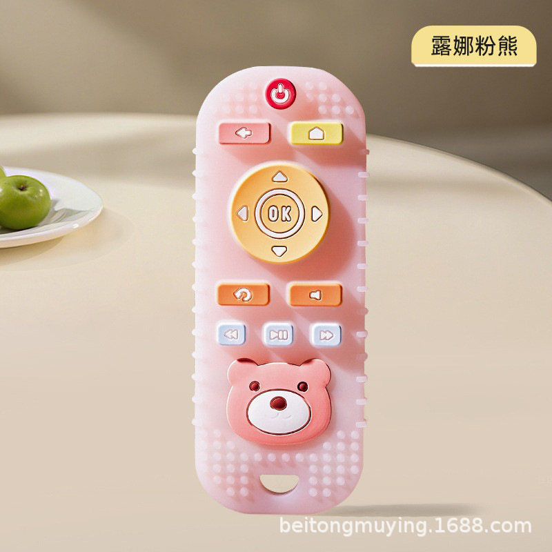 Control remoto goma de dientes para bebés palito de dientes para el apetito pequeño mes de edad goma de mordida 4 meses de silicona para bebés puede roer juguetes