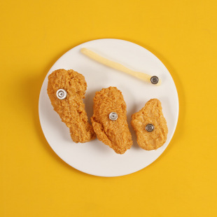 New refrigerator magnets simulation fried chicken wings magnet 3D refrigerator magnets pvc creative message stickers