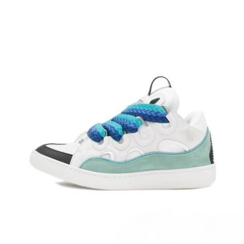 Putian Langfan hombres y mujeres costura de cuero con cordones CURB zapatos casuales deportivos zapatillas de deporte retro zapatos de papá nuevos transfronterizos