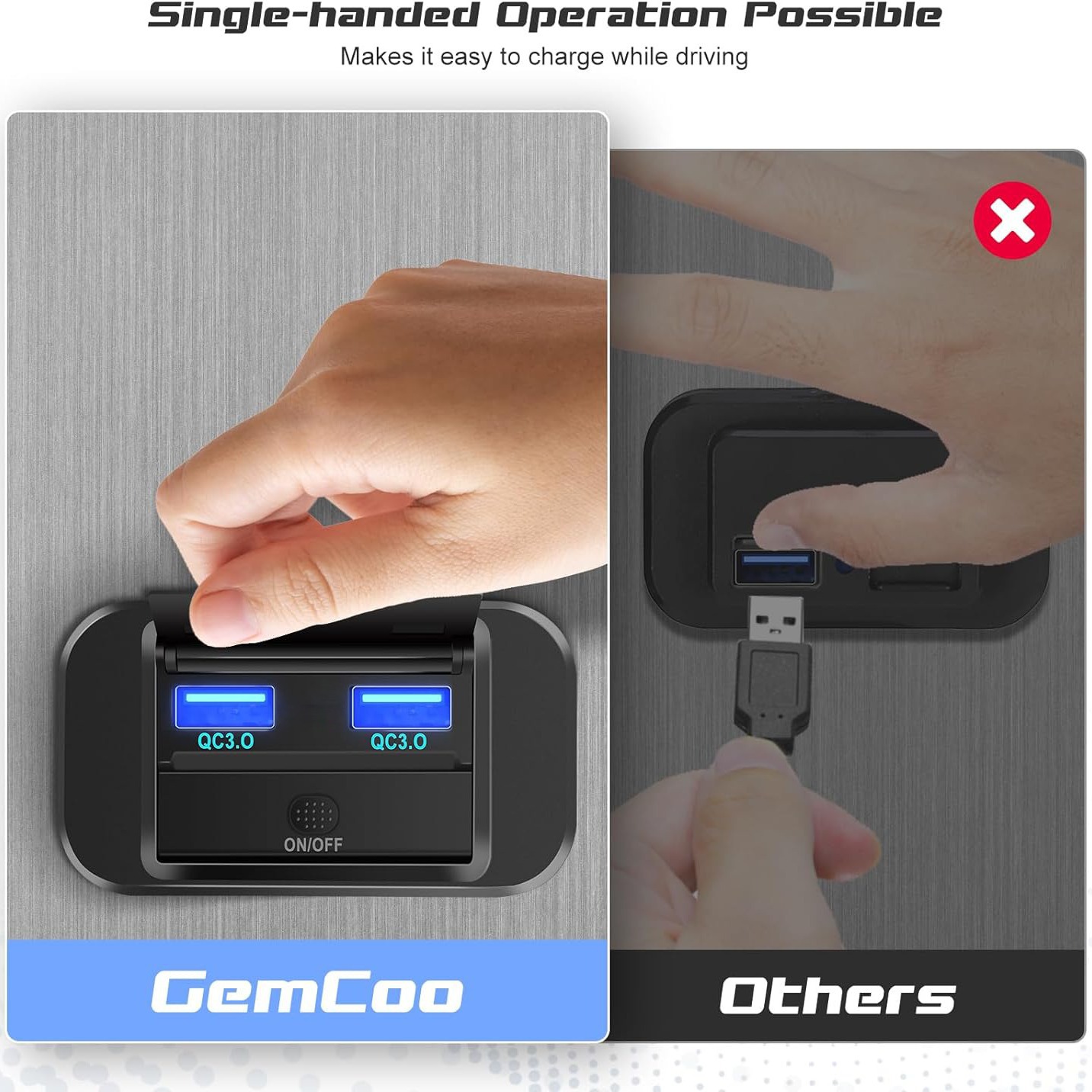 Nuevo RV bus teléfono móvil dual USB cargador socket 12-24V entrada modificación dual qc3.0 con prensa