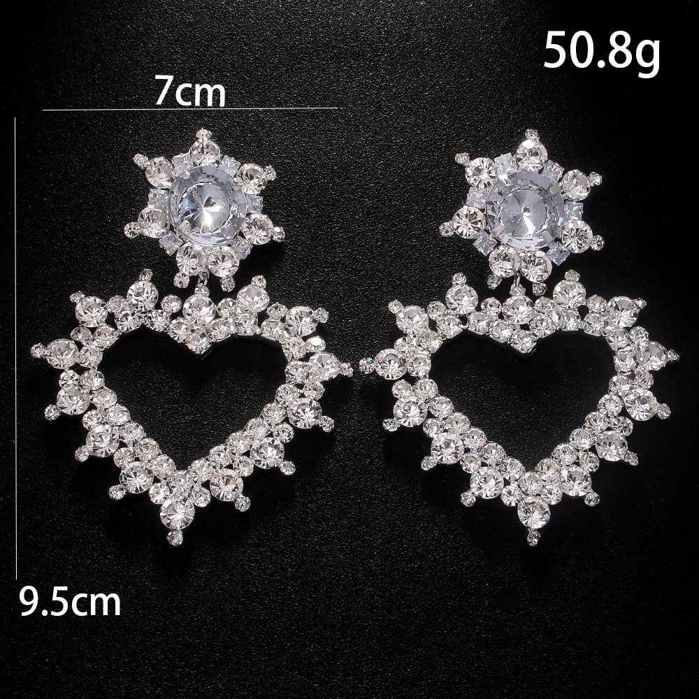 Aliexpress nuevo tipo de orejas de amor personalidad exagerada diamantes pendientes de moda accesorios aretes de mujer