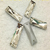 Guangzhou Alien Crystal Glass Diamond Factory 6*18 long glass flat buckle dual -hole hand seam glass drills wholesale