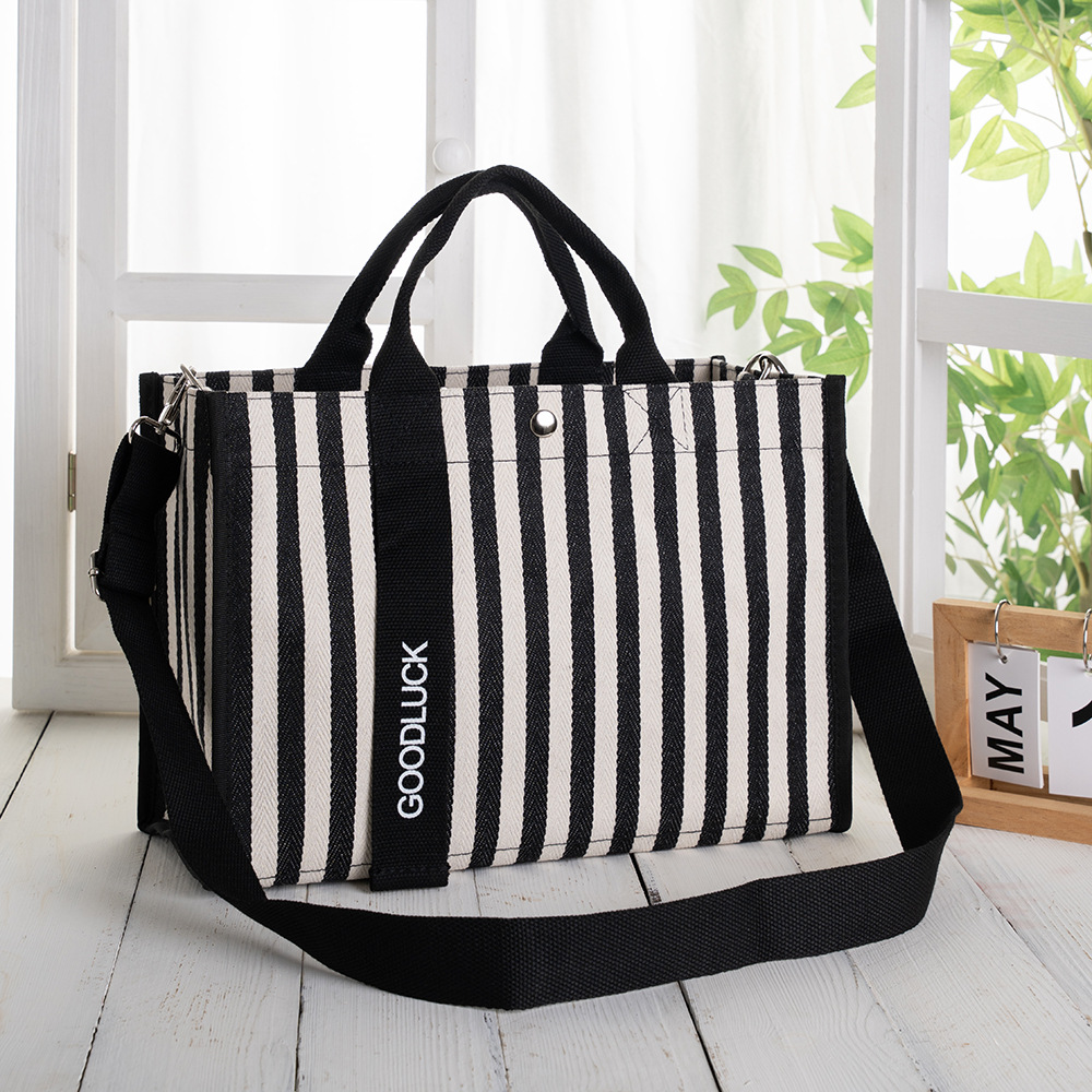 Bolso de tela de fábrica, bolso de tela de rayas, bolso de hombro de moda, bolso de mujer, bolso de mano de mujer