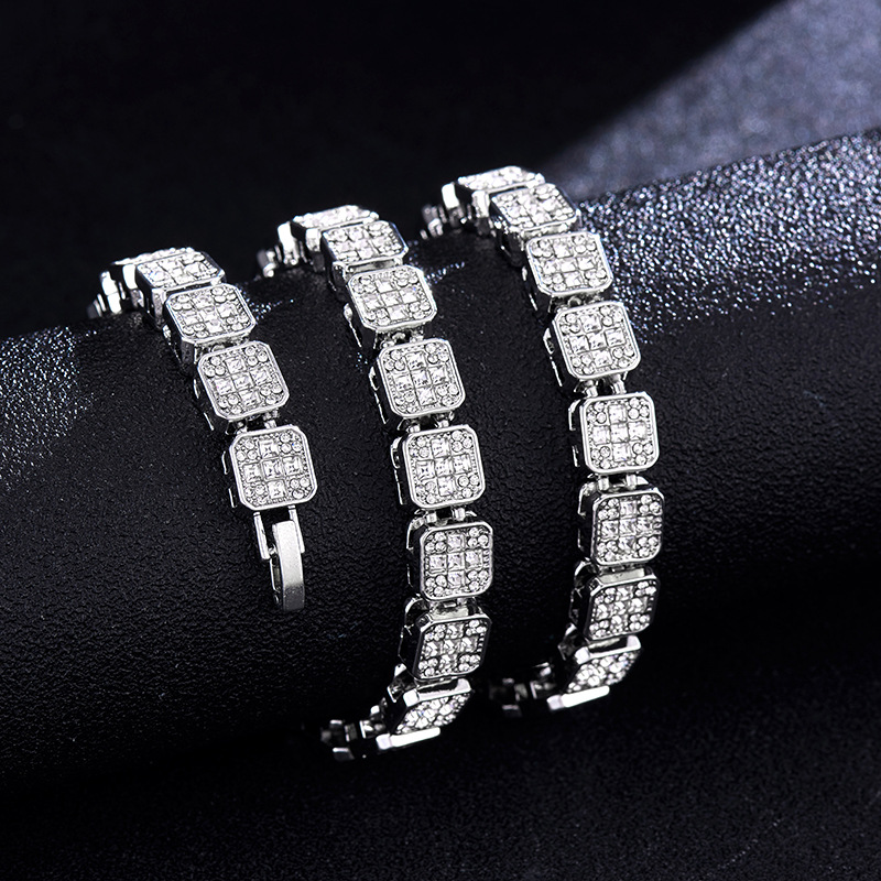 Cadena de azúcar helada con diamantes geométricos y joyas de Instagram de moda para mujer_voghion.com
