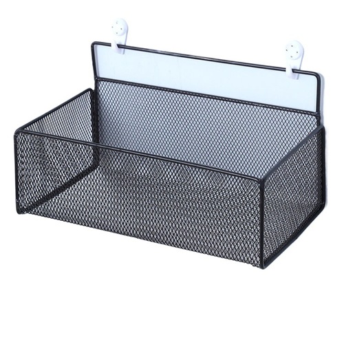 Storage basket wall-mounted hooks without drilling, shelf for bedroom wall hanging, dormitory bedside basket, hygiene