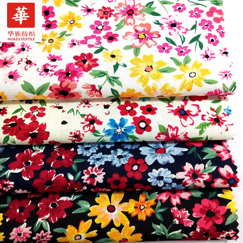 大量供应全棉印花布 小碎花 清新田园女装童装连衣裙面料现货批发