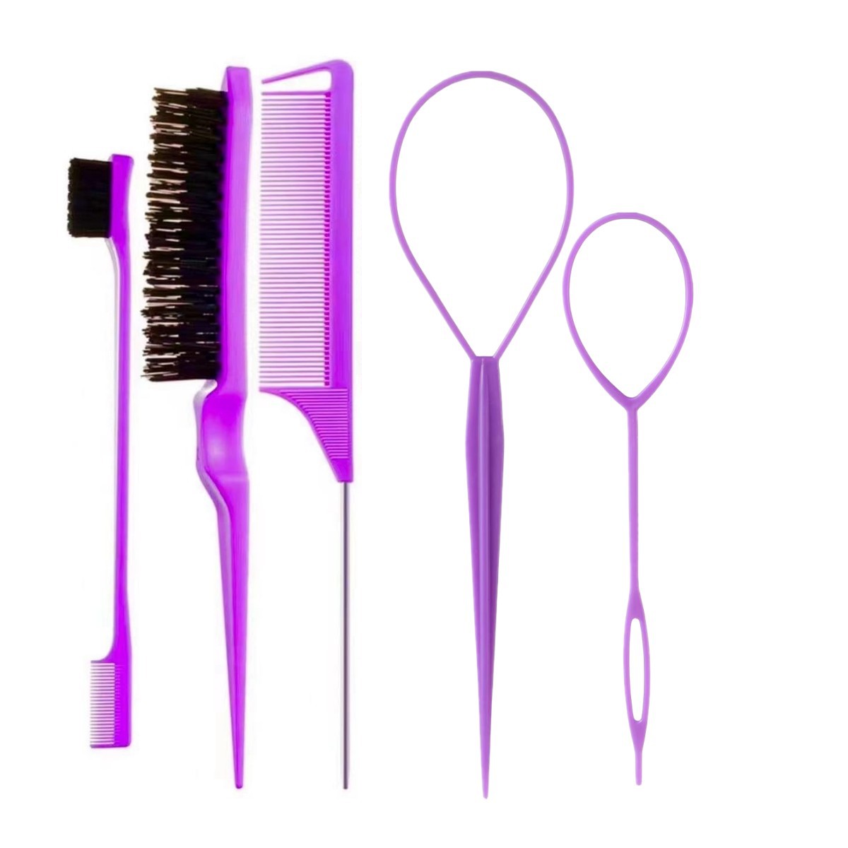 Фиолетовый с гребешком-крючком, набор из 5 предметов.