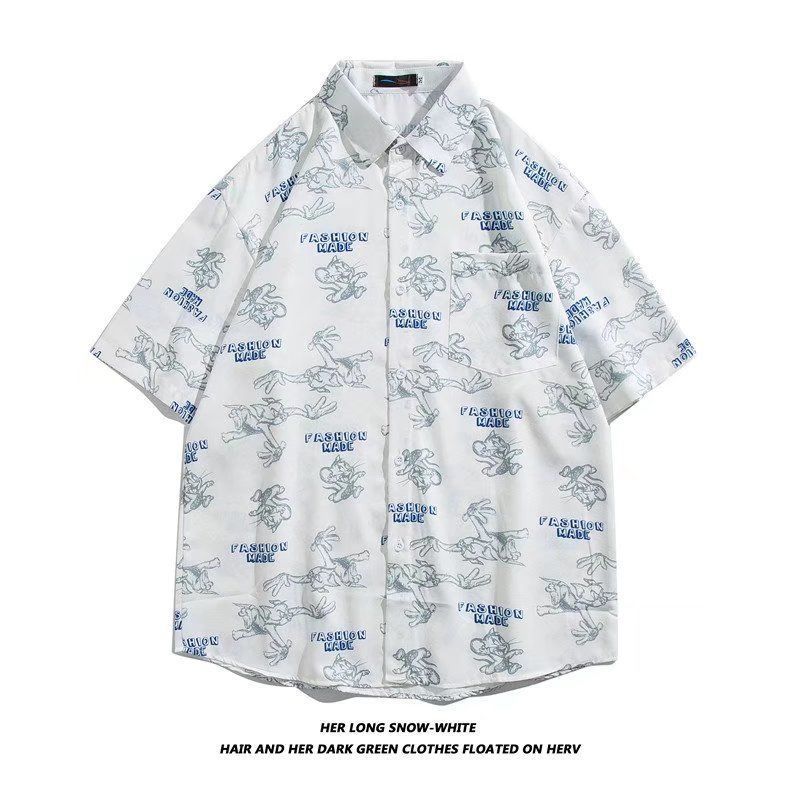 Camisa de manga corta para hombres 2022 nueva camisa floral delgada de secado rápido de moda suelta media manga estilo Hong Kong Ruan media manga guapo