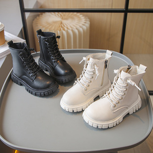 Girls' Boots 2025 Autumn and Winter New Style Girls' Leather Single Boots Kidsren's Soft-Soled Short Boots British Style Kidsren's Boots Wholesale