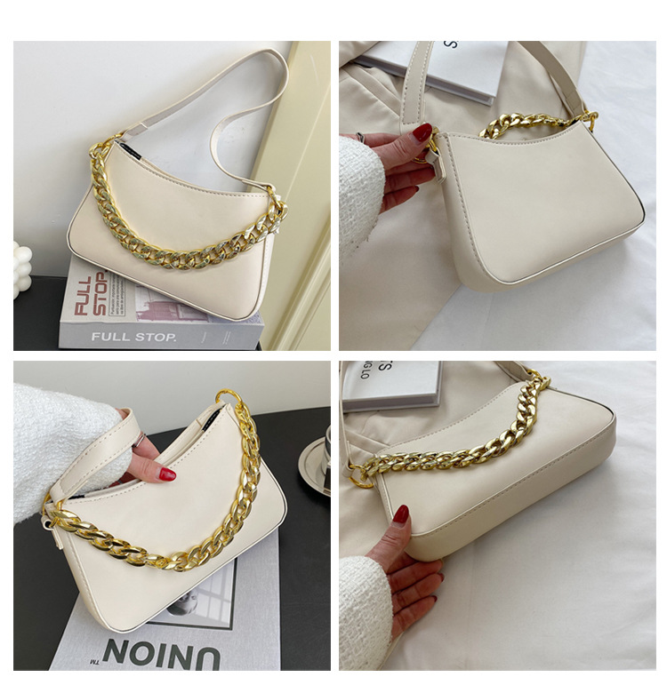 Fashion Solid Color Chain Square Zipper Shoulder Bag Handbag display picture 1