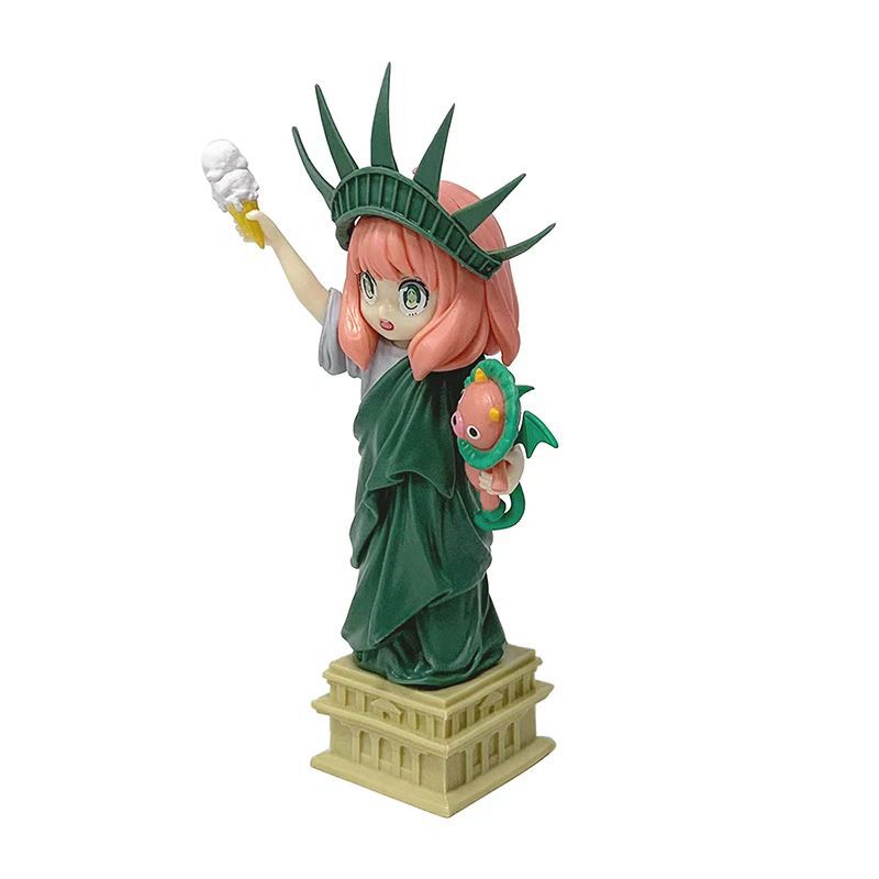 (2개) 스파이 플레이 하우스 미모 자유의 여신상 ANIA 손으로 만든 모델 애니메이션 귀여운 아름다운 소녀 트렌디 플레이 장식품