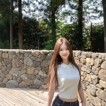 JMSHOP 贝妮时报 老钱感polo针织无袖上衣女夏季设计感显瘦背心