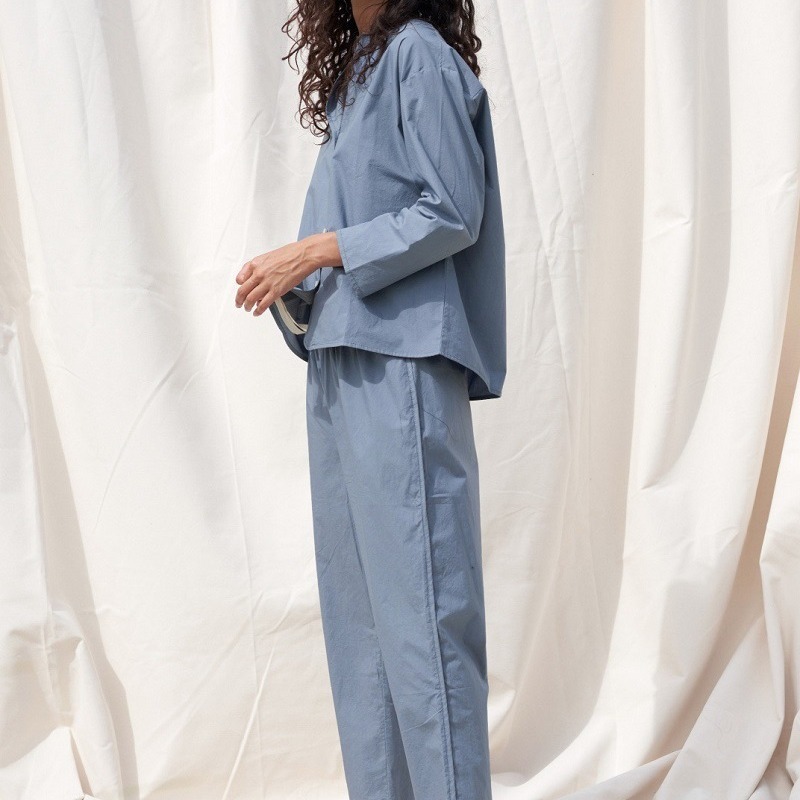 Danish Niche Organic Home Clothes Cotton Poplin Pajamas Two-piece Soft Home Casual Comfortable Fashion Trend