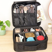 大容量化妆包简约便携隔板多层收纳包多功能彩妆技师工具包跨境