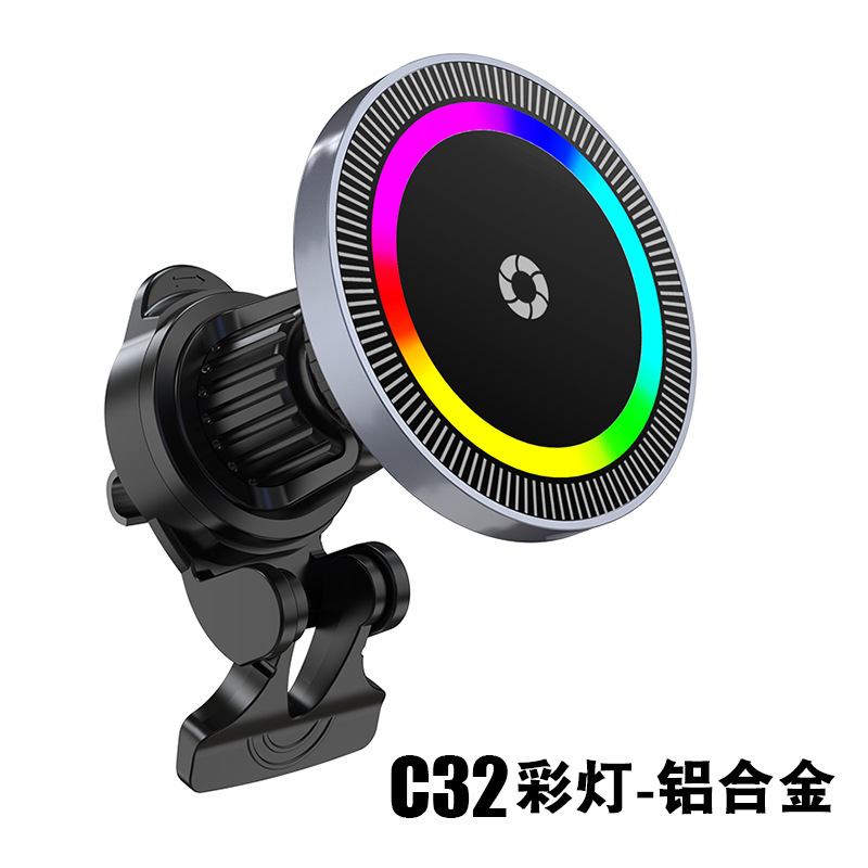 Cargador inalámbrico para automóvil de 15W Soporte de navegación para teléfono móvil Magsafe para carga inalámbrica magnética Apple Android