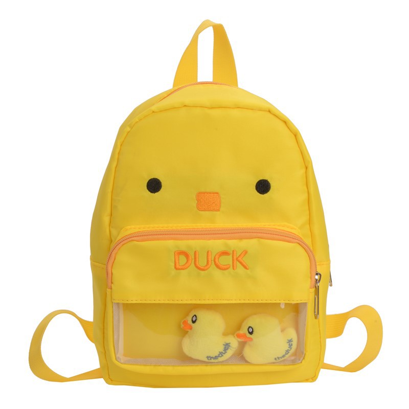 Jardín de infantes mochila para bebés caricatura lindo pato pequeño mochila para niños y niñas nueva ventana transparente mochila para niños