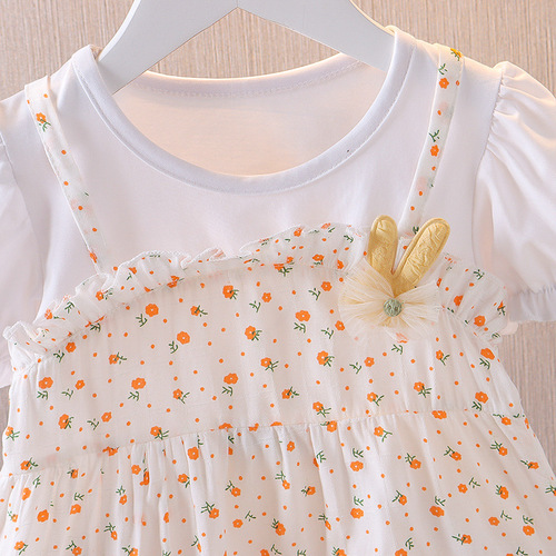 Ladies' Short Sleeve Dress Summer Baby Children Little Girls Two-Piece Princess Skirt 0-1-3 Years Old One Piece Drop Shipping
