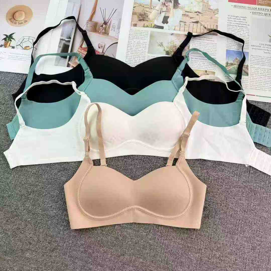 901 # inventario bajo precio de la ropa interior sin marca de pecho de mujer sin agujeros de acero agujeros cómodos respirantes antideslizantes pecho pequeño sujetador