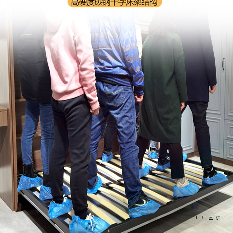 Invisible Bed, Wall Bed, Wardrobe, Integrated Hardware Accessories, Folding Bed, Upper and Lower Side Flip Bed, Study Room, Multifunctional Murphy Bed