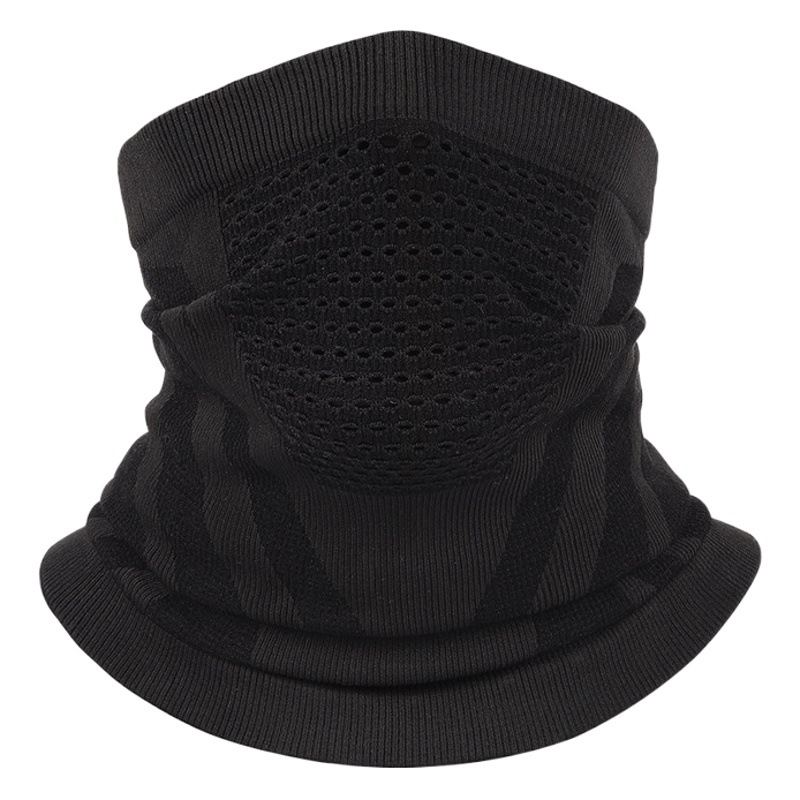 Qianqian wo Four Seasons outdoor riding breathable knitted motorcycle scarf seamless warm mask sports ski collar