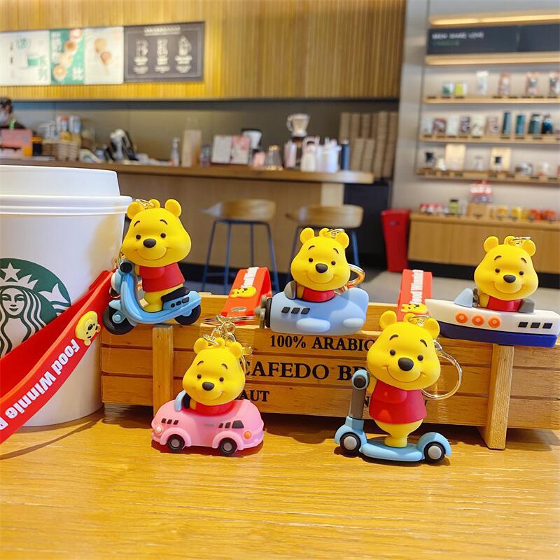 Cute Winnie the Pooh Keychain Pendant Student School Bag Pendant Arcade Small Gift Key Chain Keychain Customization