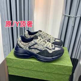 跨境厂家老爹男女同款新款2026运动运动鞋休闲真皮厚底增高情侣