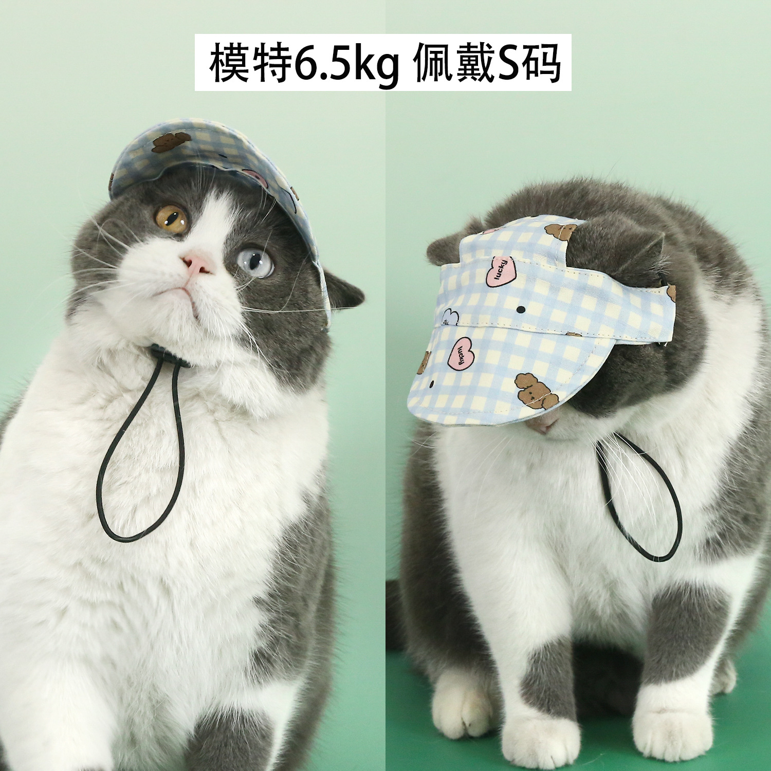 2025 mascota mezclilla estampado a cuadros dibujos animados sombrero para el sol sombrero para el sol gato perro Shiba Inu sale gorras de béisbol con protección solar