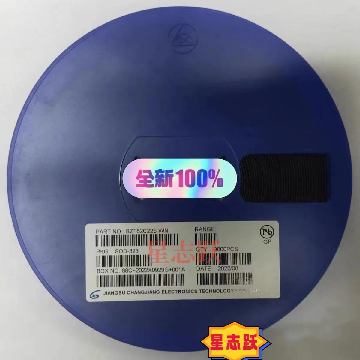 贴片稳压二极管BZT52C22S 丝印WN 封装SOD323/0805 一盘3000个价