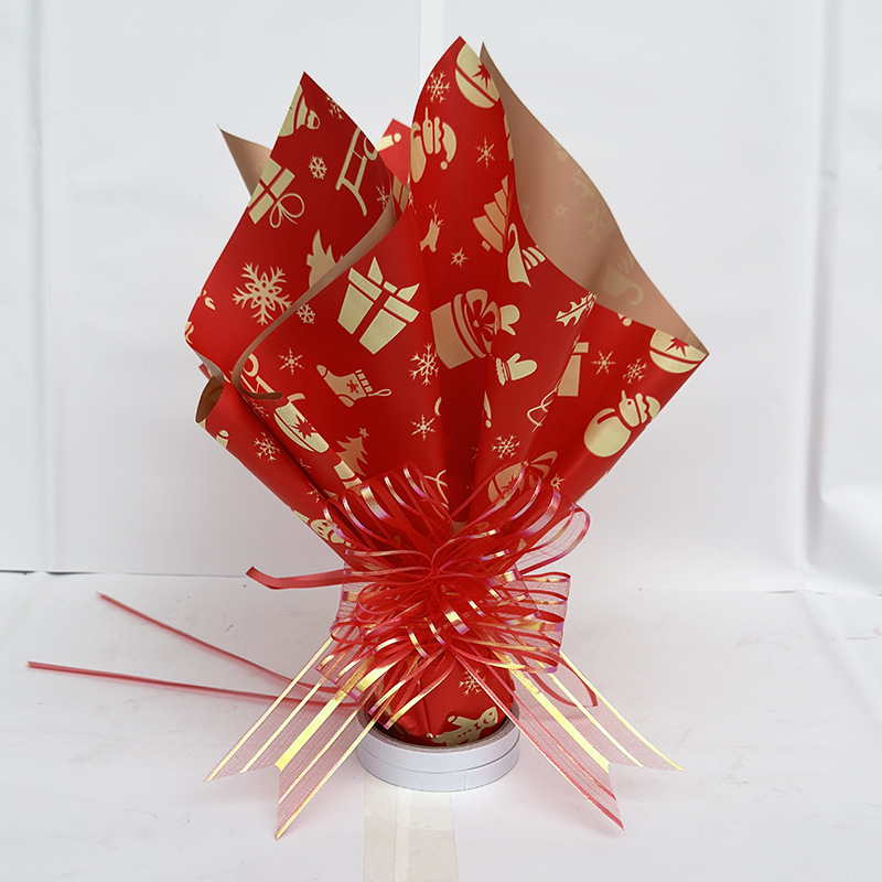 Navidad impermeable fruta regalo ramo floral papel de embalaje de Nochebuena regalos serie de regalos materiales DIY image 13
