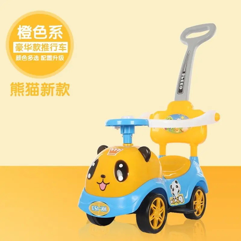 Patineta panda amarilla de lujo (pedal + empuje)