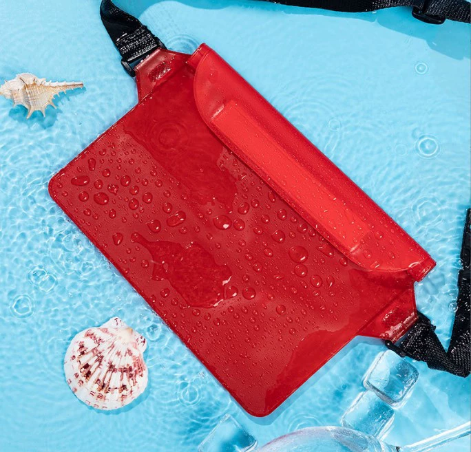 Tablet mobile phone, big belt bag, waterproof bag for swimming, storage system, water container, touch screen