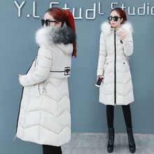 棉服女中长款2020新款女装冬季修身显瘦韩版棉衣女士过膝学生棉袄