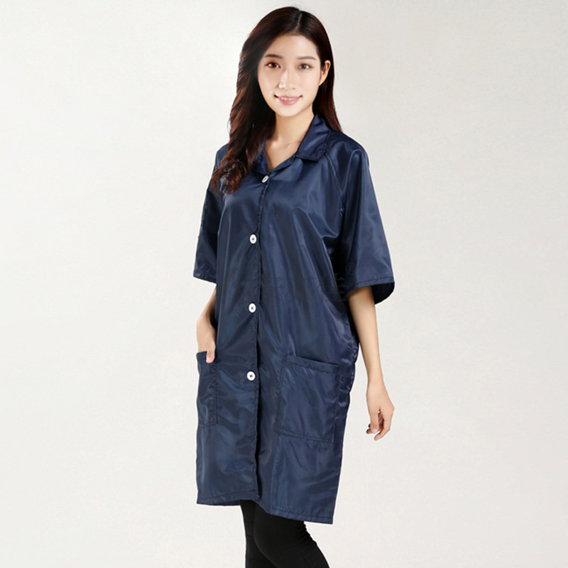 夏季防静电藏青色短袖大褂无尘薄款透气电子食品厂车间男女工作服