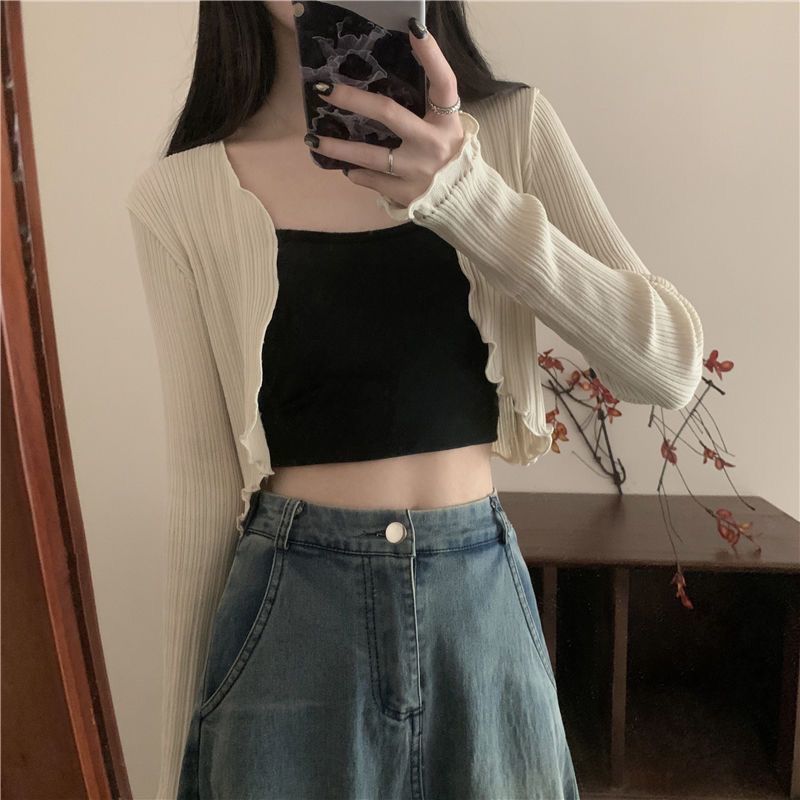 女性用薄手の耳付き日焼け止めカーディガン、万能アウターカバーアップ、夏用ショール、アイスシルクセーター、小さなチョッキトップ|undefined