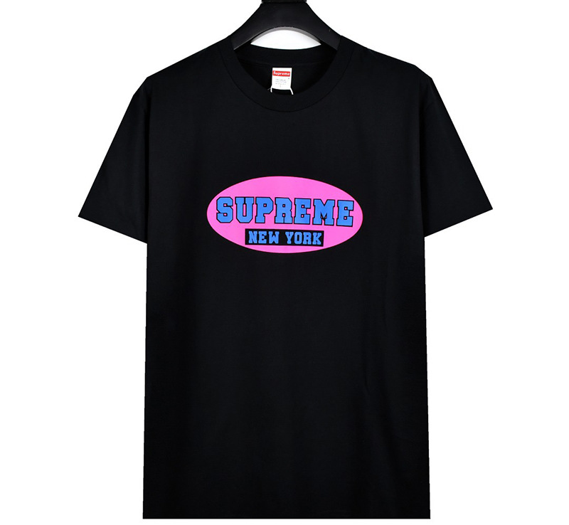 ヘビーウェイトクロスボーダー アメリカンファッション Supreme レタープリント Tシャツ BOX ラウンドネック 半袖 メンズ レディース ゆったり カジュアル Tシャツ 男女兼用