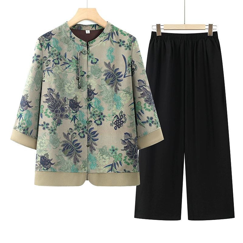 Новые летние стильные рубашки для женщин среднего и пожилого возраста, топы костюмов бабушки Тан, новые китайские женские рубашки в китайском стиле для мам.