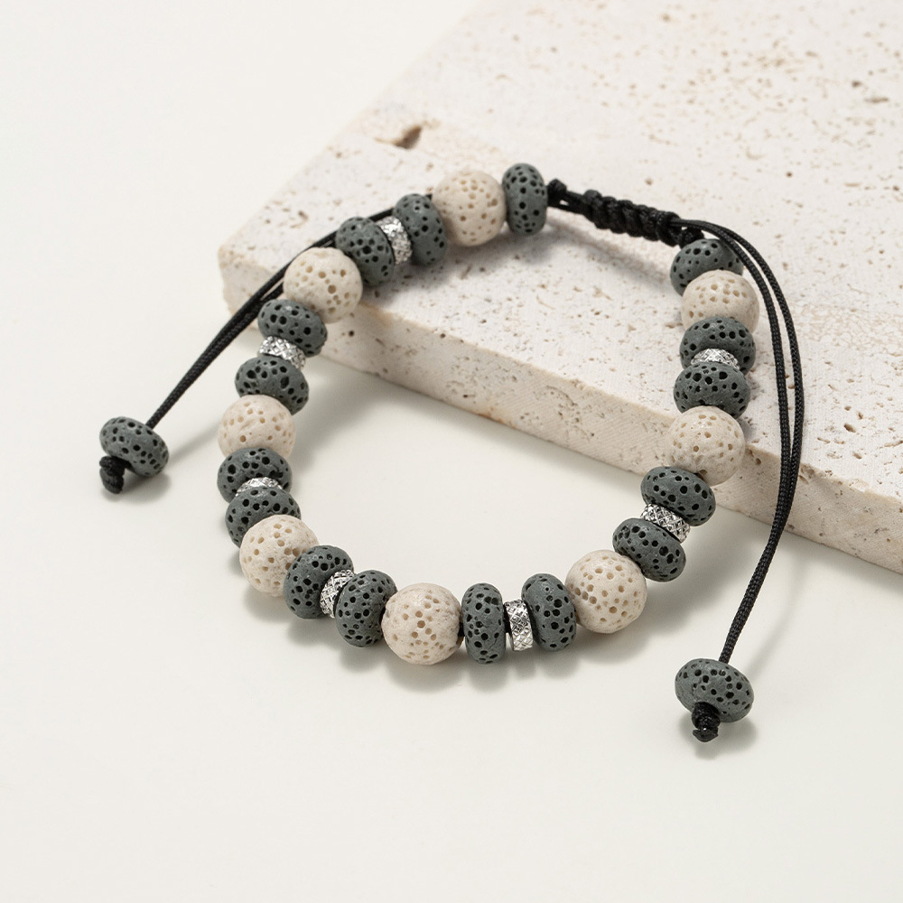 Casual Simple Style Geometric Volcanic Rock Drawstring Bracelets In Bulk display picture 42