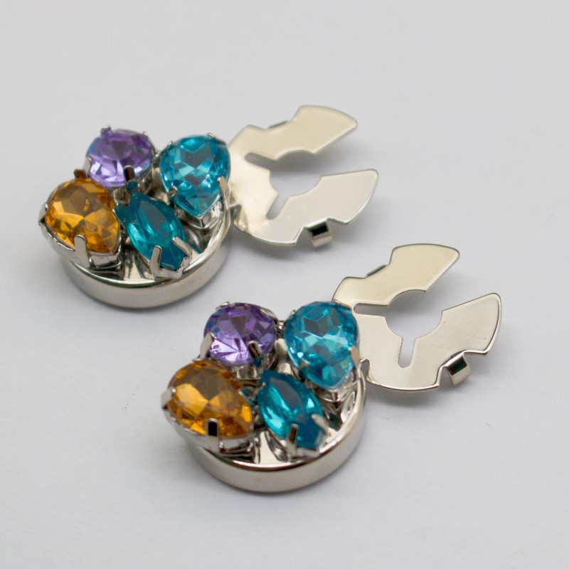 Acrylic, Rhinestones Inlay Material 1 Pair Elegant Glam Geometric Brass Plating Acrylic Rhinestones Unisex Cufflinks