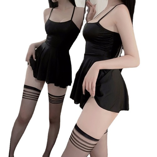 Women's Sexy Summer Ice Silk Thin Backless High-End Romantic Strap Pajama Dress Homecoming Dress