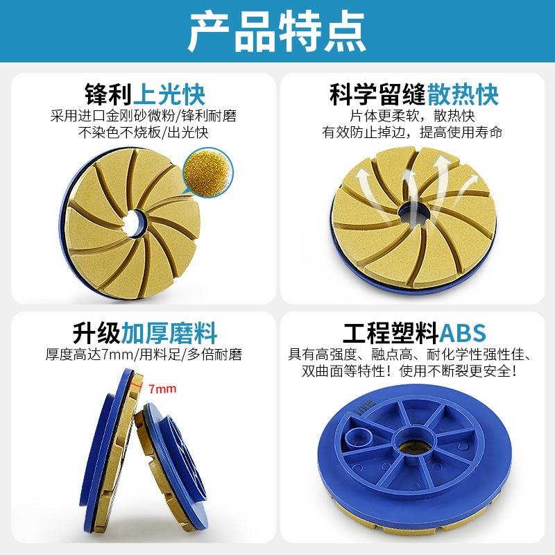 Caracol hebilla biselado engrosado molienda pieza de granito cerámica mármol británico piedra reformado diamante pulido película