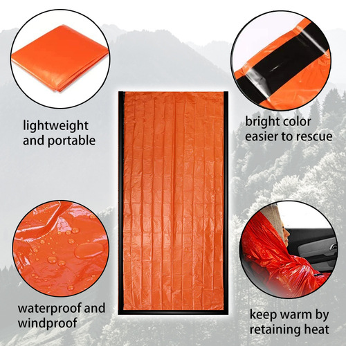 Cross-border sports outdoor camping hiking adventure tent emergency sleeping bag PE aluminum film emergency sleeping bag thermal insulation moisture-proof pad