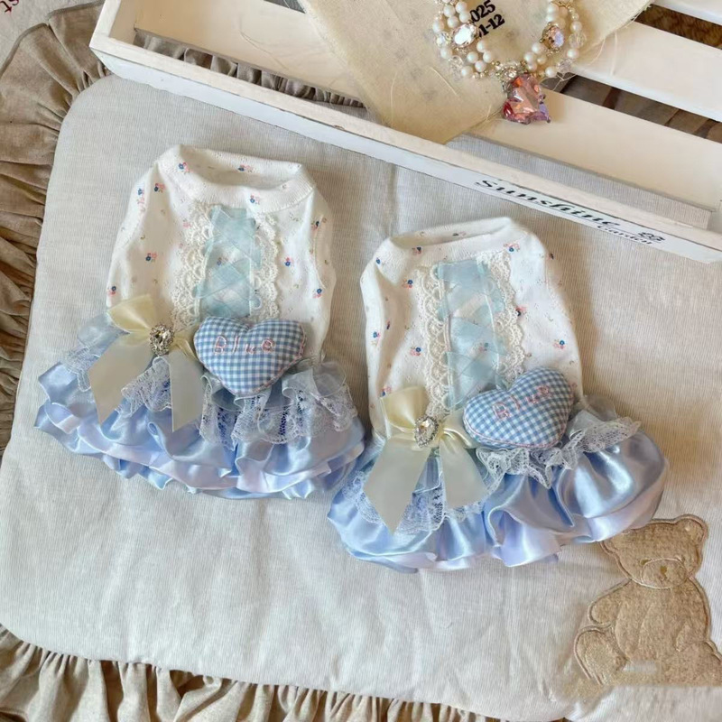 Pet Spring and Summer Super Sweet Skirt Dog Cat Small Teddy Bichon Maltese Clothes