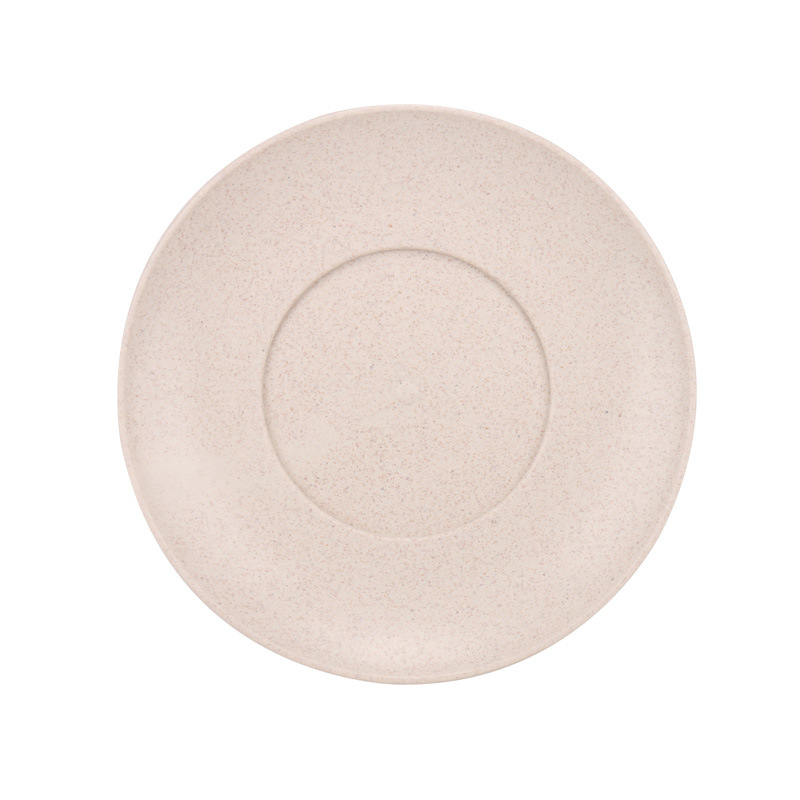 Wheat straw boneless dish set for home dining table, round plastic plate, snack plate, small dish with logo printing