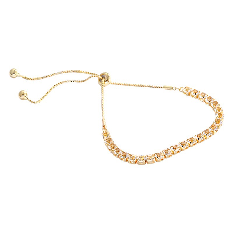 INS de moda TikTok mismo estilo Super brillante pulsera de diamantes completa diseño femenino temperamento moda Pull-out joyería de mano al por mayor