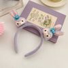 Cartoon cute plush headband, rabbit for face washing, hair accessory, flowered